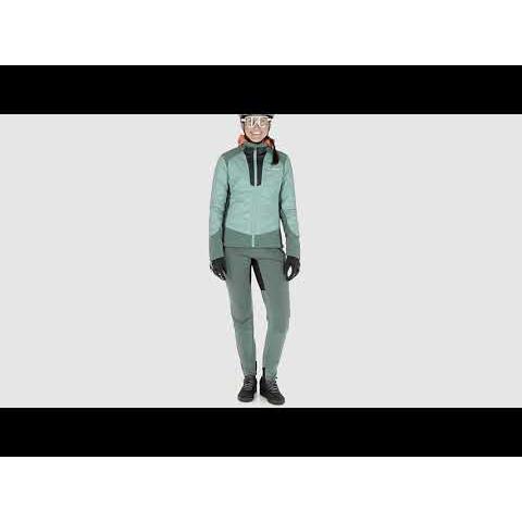 Brisk Bike Pantalon Cycliste Femme Hiver Thermique - Cuissard Long Rembourré Confortable Vert/Noir - Tailles S à XXL Pour Routes Et Trails