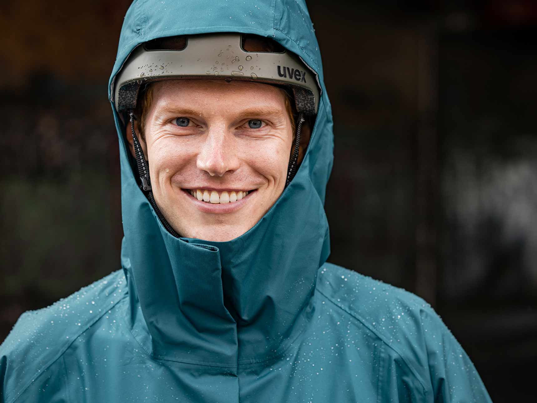 Man with rain jacket