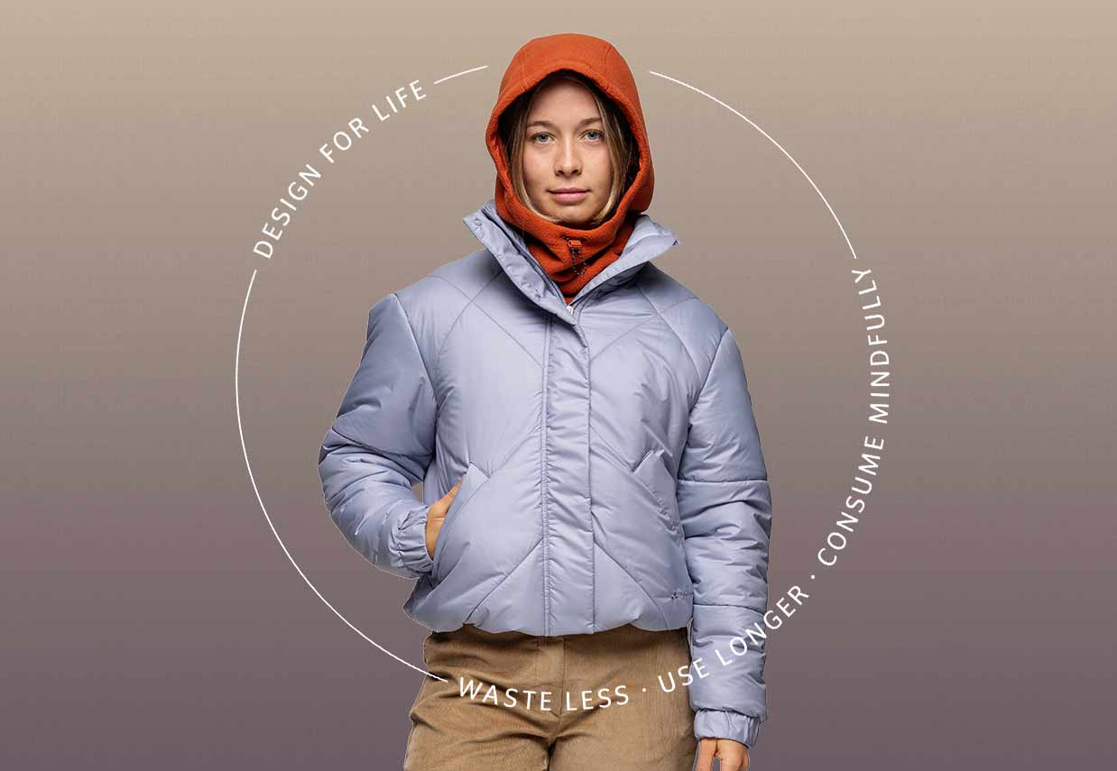 Young woman wearing fashionable winter clothing