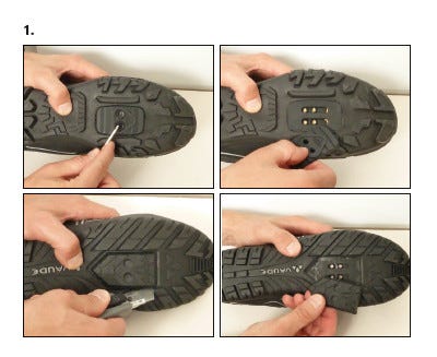 Schritt für Schritt Fotos, die zeigen wie man den Schuhplatten-Bereich freilegt.