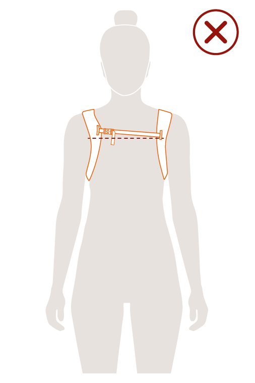 In this diagram, the chest strap is crooked