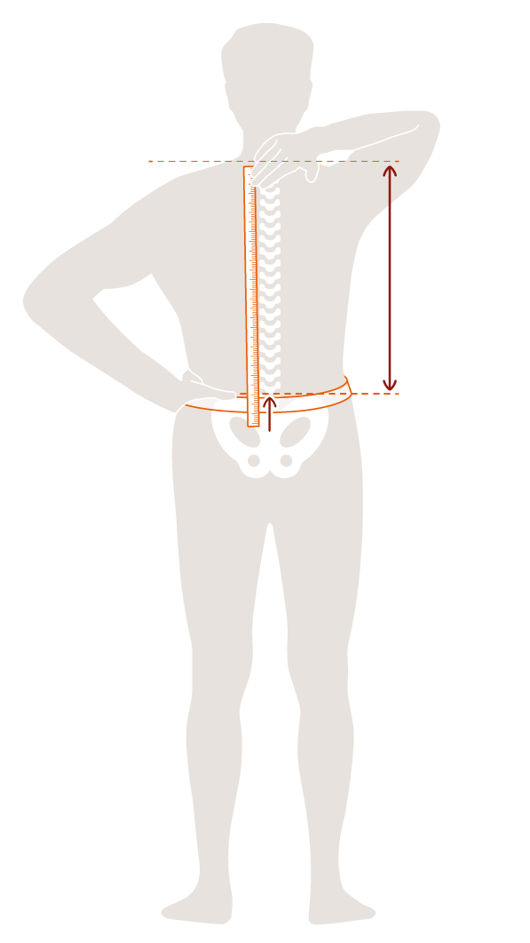 Use your lower hand to feel the lower measuring point