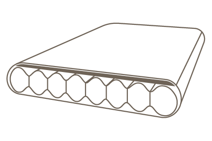 The diagram shows the cross-section of a self-inflating sleeping pad with a foam core
