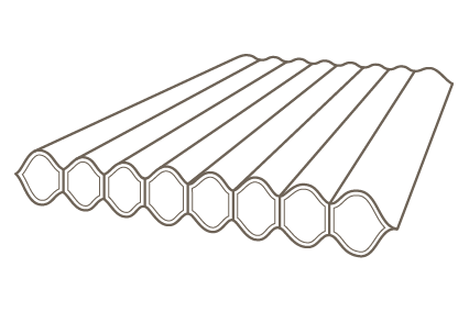 The diagram shows the cross-section of a sleeping pad with large air chambers