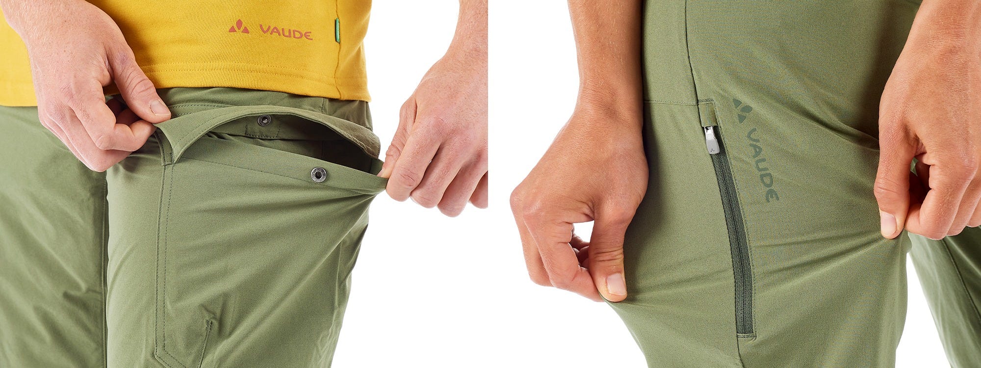 Details der robusten und elastischen Wanderhose aus Rizinusöl