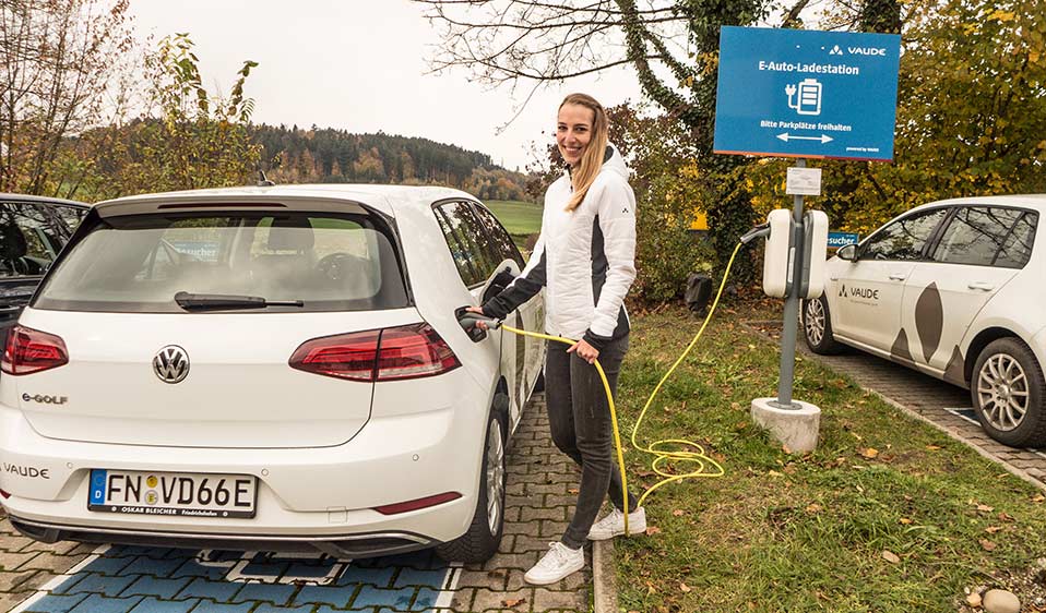 E Auto Ladestation bei VAUDE