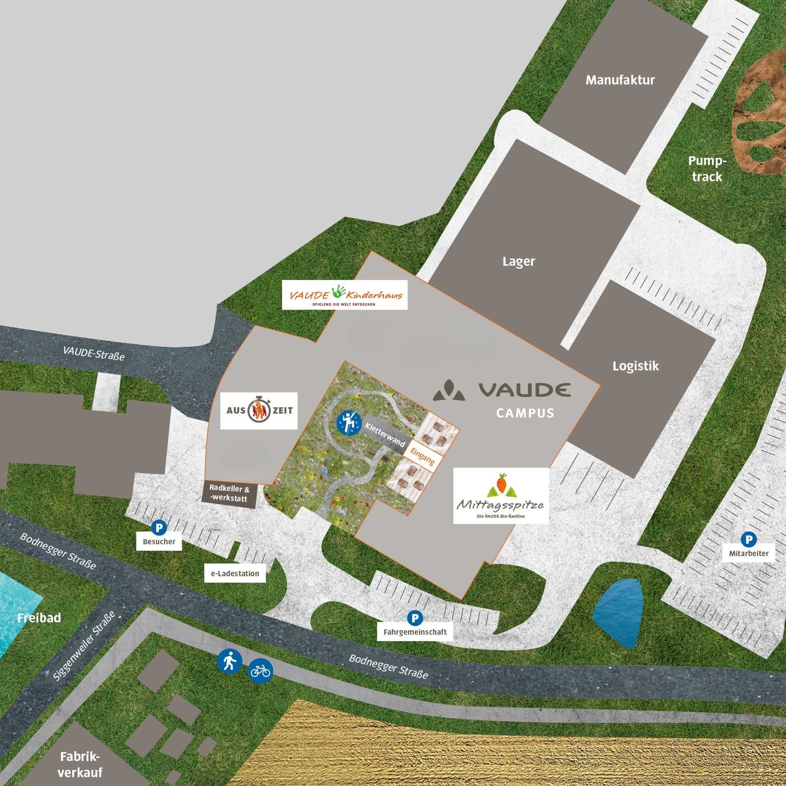 Lageplan VAUDE Campus