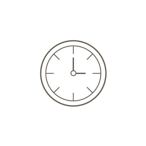 Wir sichten deine Bewerbung gezeichnete Uhr auf 3 Uhr stehend