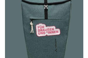 VAUDE Rucksack mit Aufnäher "Für draußen und *innen"