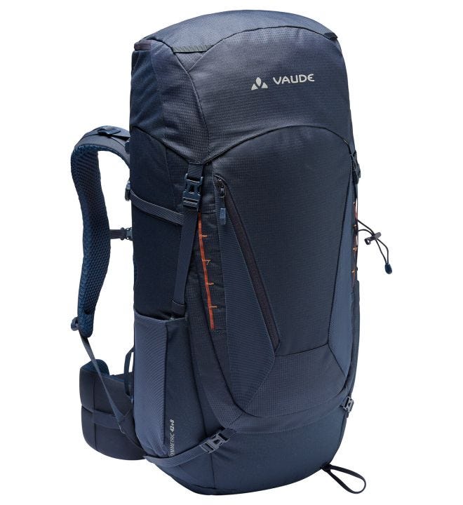 Asymmetric 42+8 trekking backpack