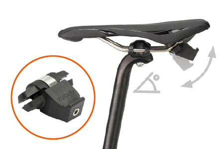 The graphic shows how the Klickfix Contour saddle adapter works