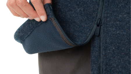 2-way zipper opened from the bottom